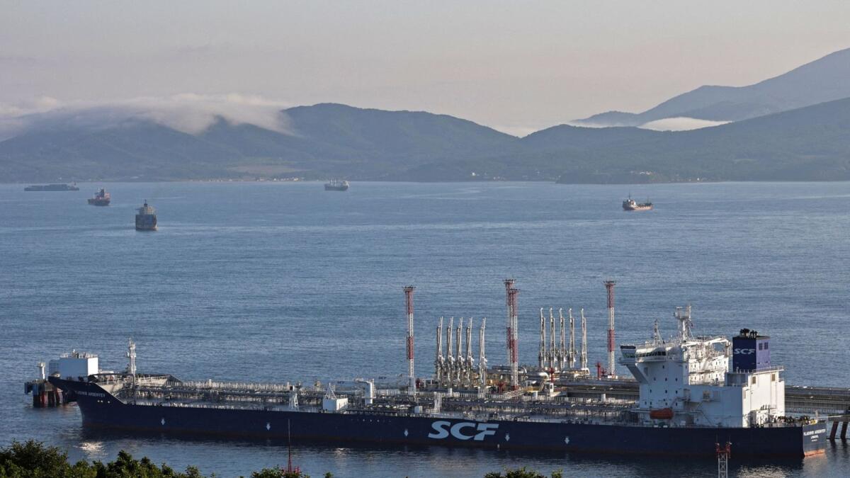 The Vladimir Arsenyev tanker at the crude oil terminal Kozmino on the shore of Nakhodka Bay near the port city of Nakhodka, Russia. - Reuters file