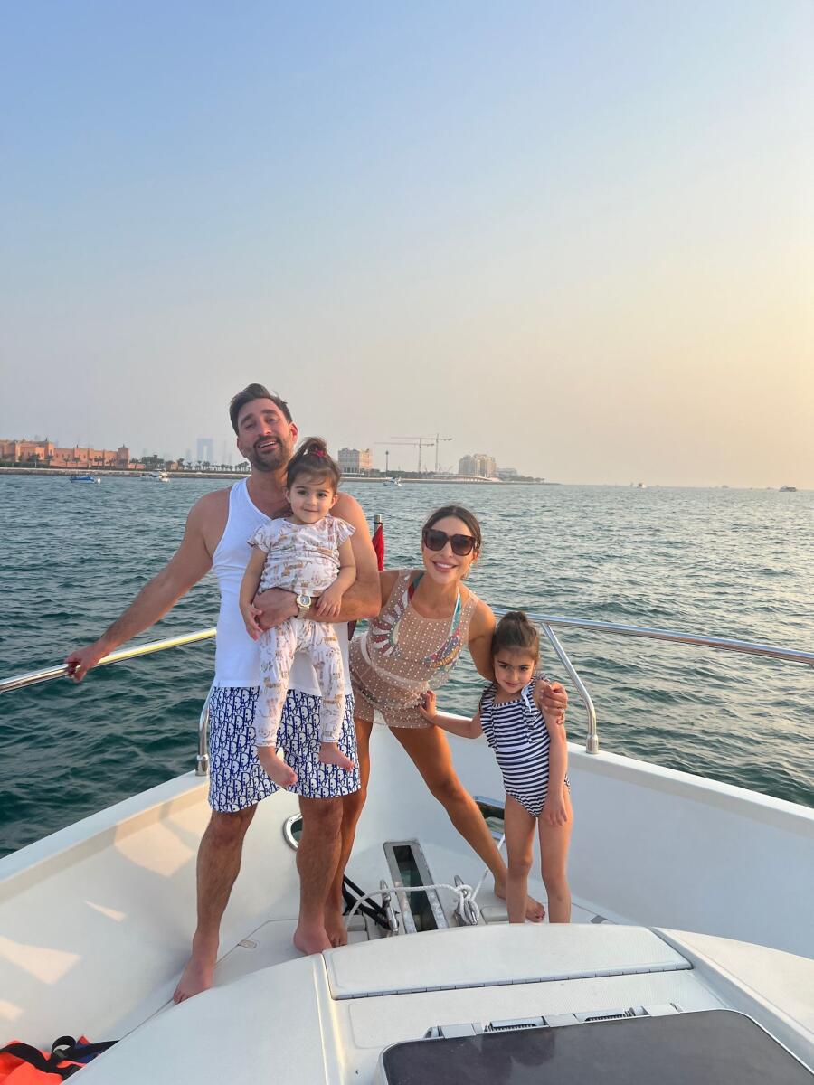 Marie with her husband Rafael Khanoyan and daughters Gabriella and Sienna