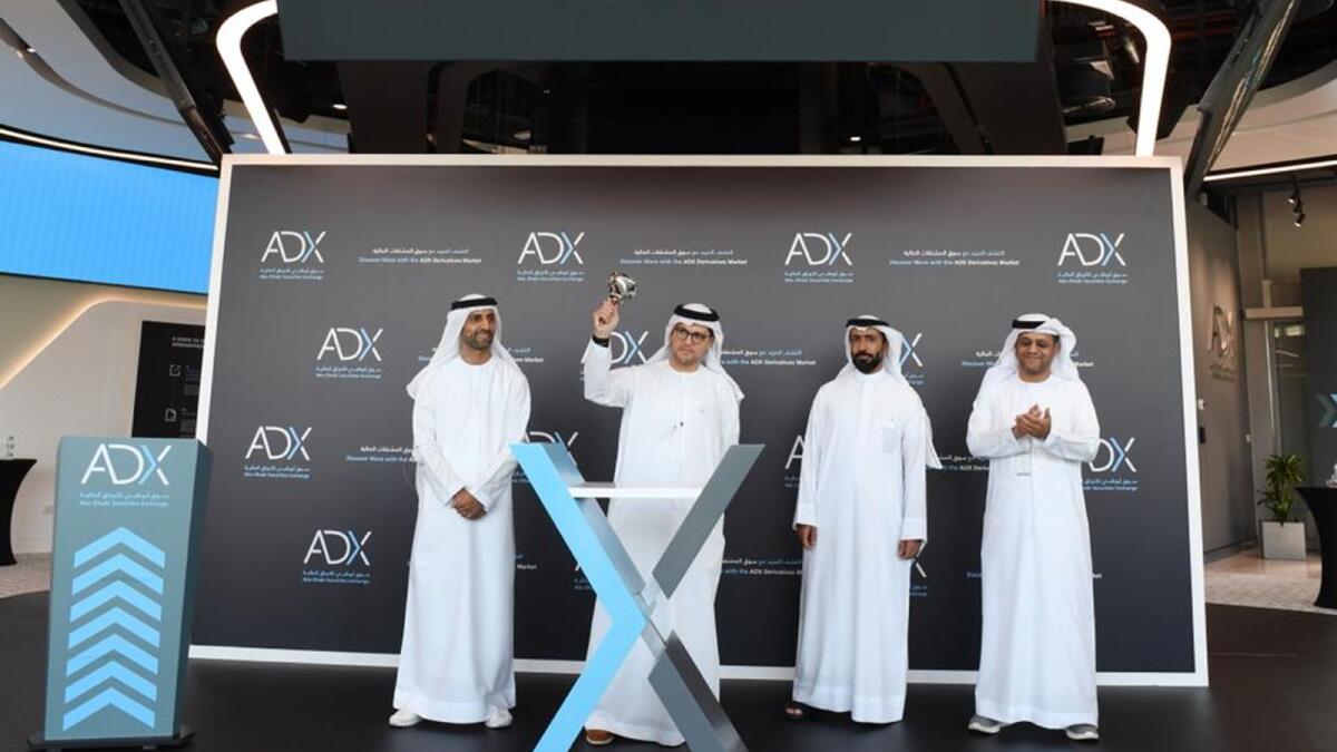 Saeed Hamad Obaid Al Dhaheri, ADX's Chief Executive Officer, Mohamed Ali Al Shorafa Al Hammadi, ADX's Chairman, Khaleefa Ali Al Qamzi, ADX board director andAbdulla Alnuaimi, ADX's chief operating officer. — Supplied photo