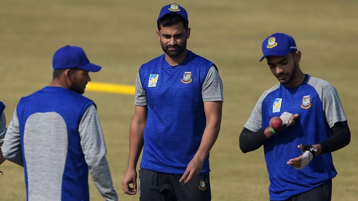 Tamim Iqbal (centre) said that among Bangladesh players, wicketkeeper and former Test captain Mushfiqur Rahim is a great example for fitness. -- Agencies