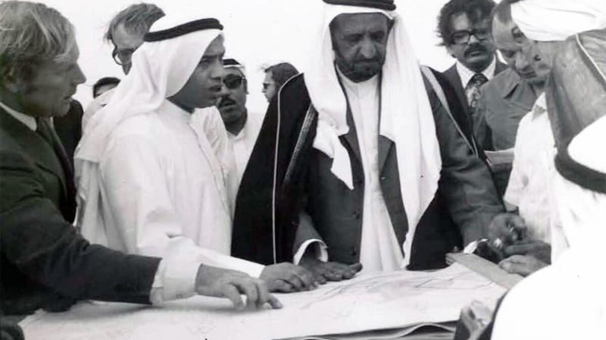 A file photo of Majid Al Futtaim with the late Dubai Ruler Sheikh Rashid bin Saeed Al Maktoum.