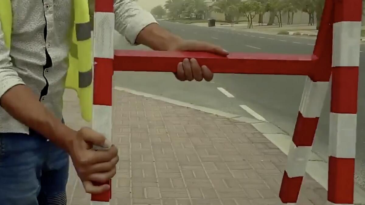 Complimentary traffic signs for Emirati wedding events in Dubai