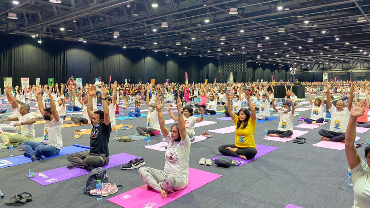 UAE residents celebrates International Day of Yoga. Photo: Nasreen Abdulla