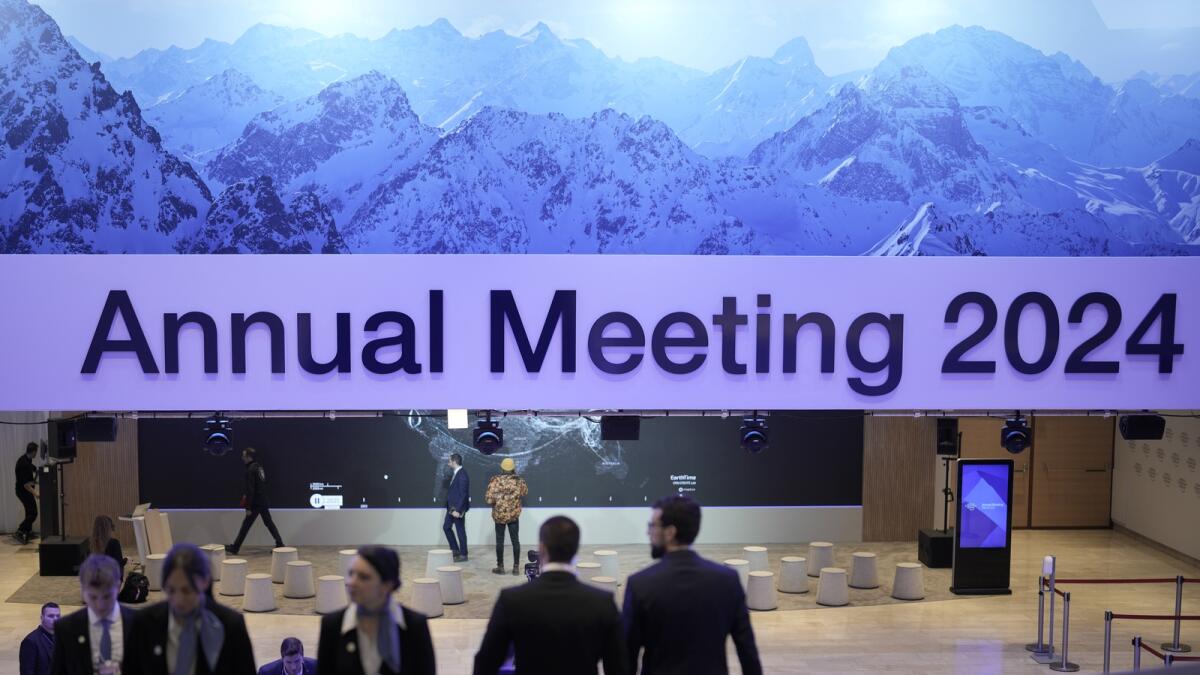 People at the Congress Centre in Davos. — AP