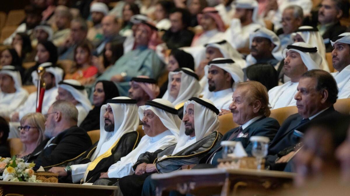 Sheikh Sultan at the opening of Sharjah Gulf Theater Festival on Tuesday. — Supplied photo