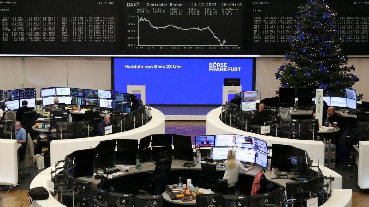 The German share price index DAX graph is pictured at the stock exchange in Frankfurt, Germany. — Reuters