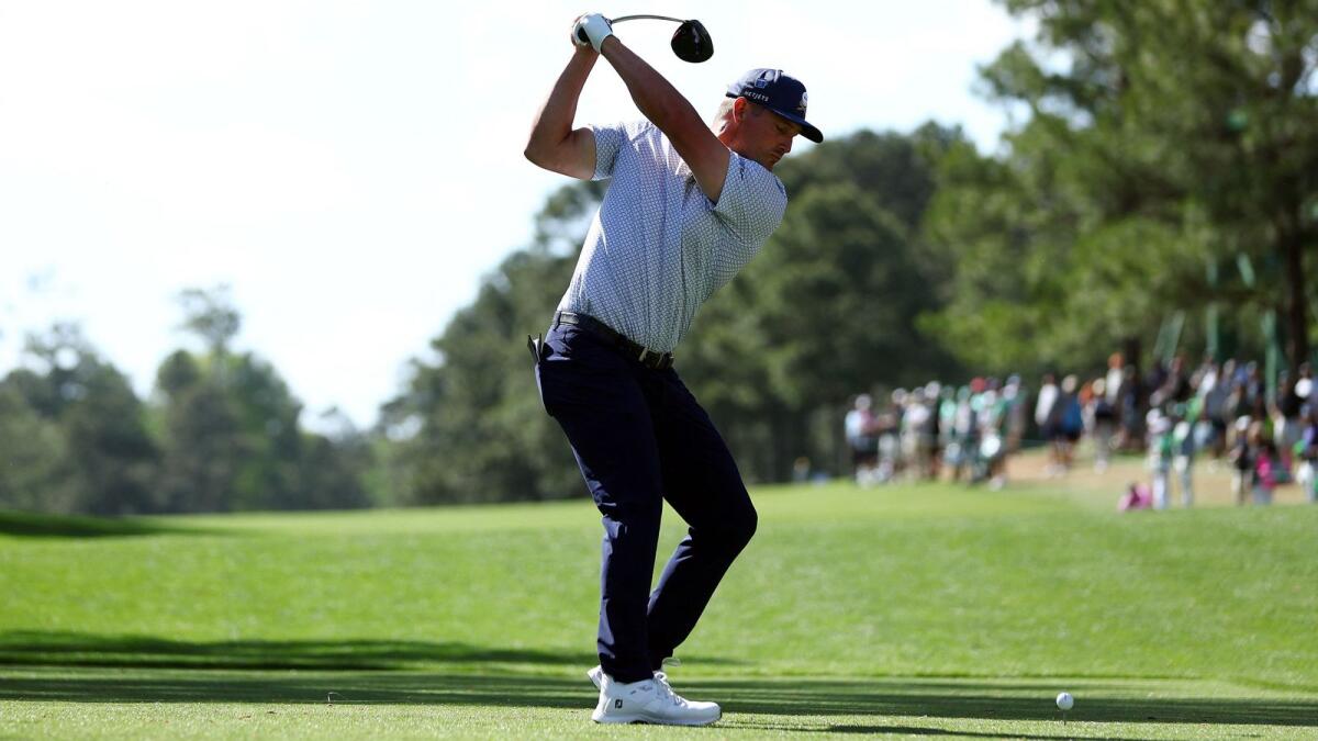 Bryson DeChambeau of the United States in action during the second round of the 2024 Masters Tournament at Augusta National Golf Club. - AFP