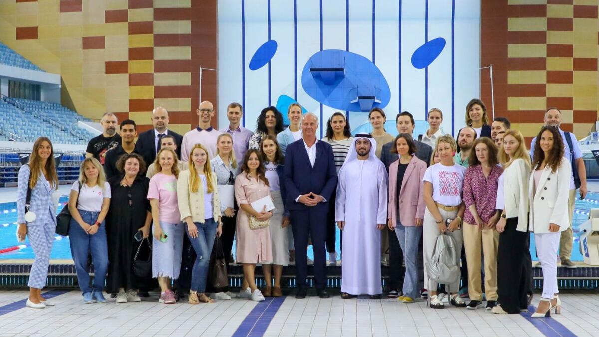 HThe hgh-level Russian Sports Delegation at the Hamdan Sports Complex. - Supplied photo