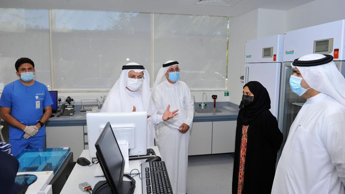 Humaid Al Qutami with other DHA officials during the opening of Hospitality Care Centre in Dubai on Tuesday.