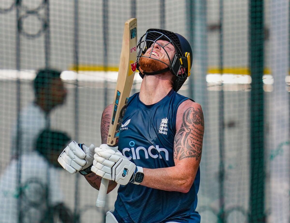 England's captain Ben Stokes during a practice session on Wednesday. — PTI