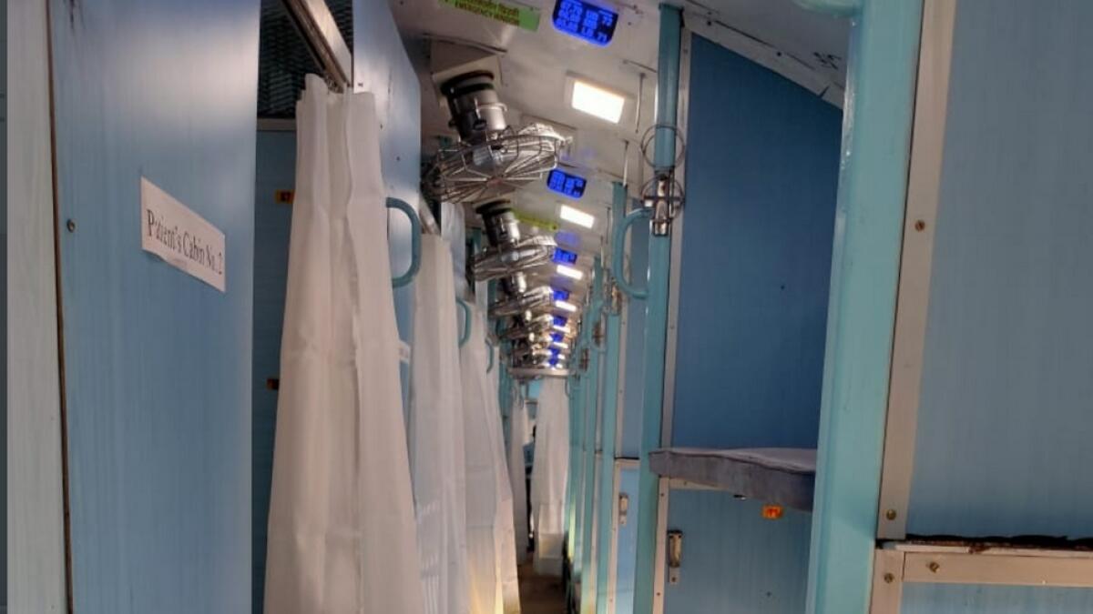 'To make the patient cabin, the middle berth has been removed from one side, all three berths in front of the patient berth have been removed, all ladders for climbing up the berths have been removed. The bathrooms, aisle areas and other areas have also been modified to prepare the Isolation Coach,' he added.