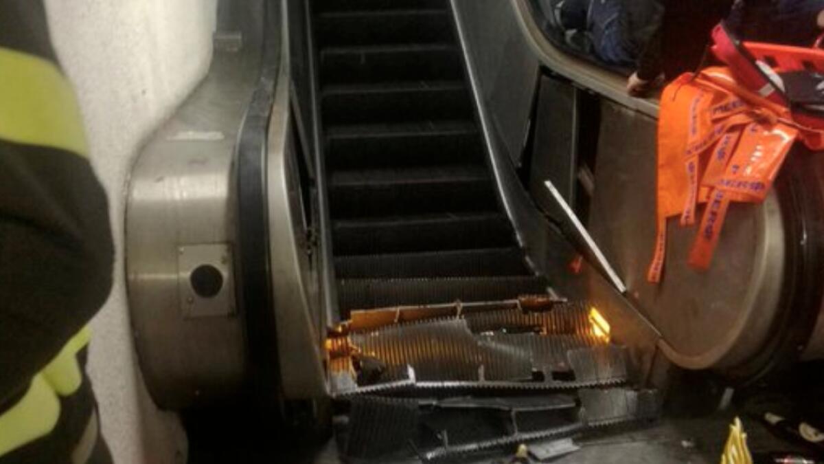 Video: More than 20 injured as escalator collapses at metro station 