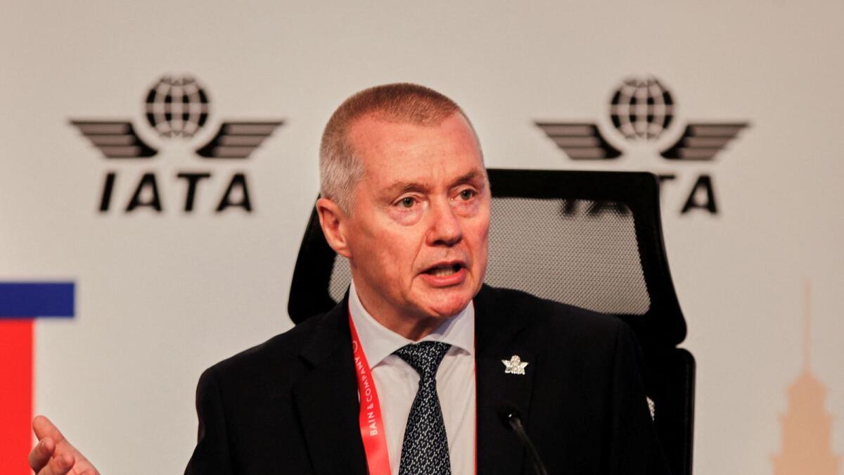 Willie Walsh, Director General of the International Air Transport Association (IATA), speaks during IATA annual meeting in Istanbul on Monday. — Reuters