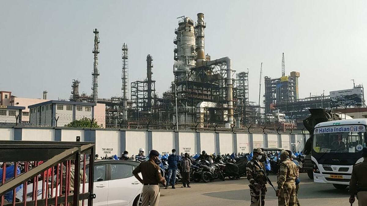 A refinery run by the Indian Oil Corporation in Haldia, West Bengal. In the financial year 2022-23, India spent $157.5 billion on importing 232.7 million tonnes of crude oil. — AFP