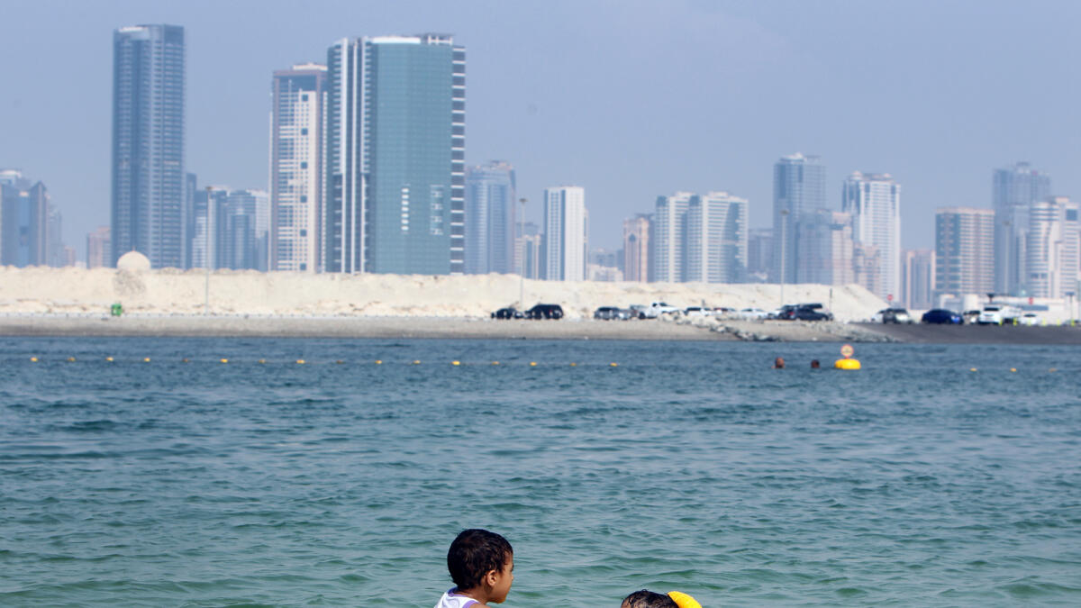 The kids having a good time at the Mamzar Beach in Dubai.- Photo by Shihab/ Khaleej Times