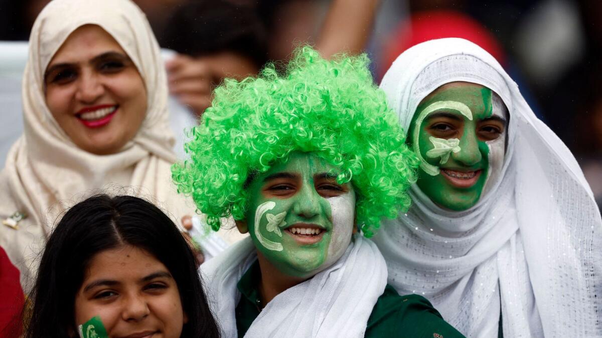 Pakistan fans inside the stadium. — Reuters