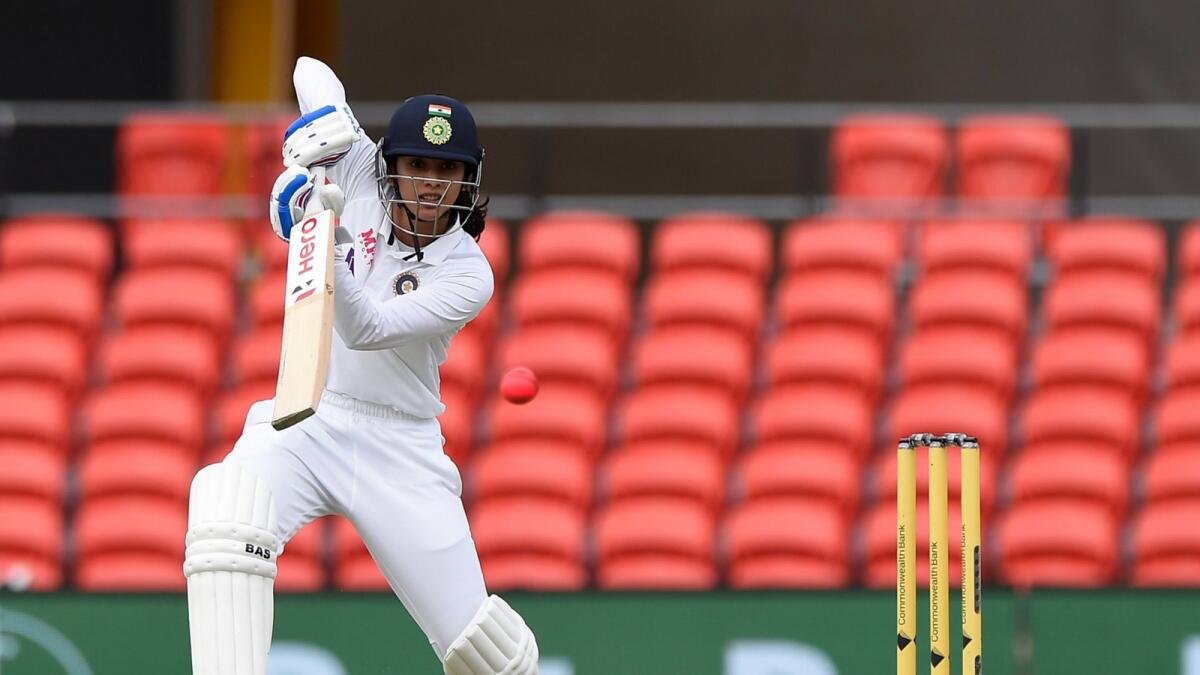 Smriti Mandhana became the first Indian to score a century in a pink-ball women's Test. (BCCI Twitter)
