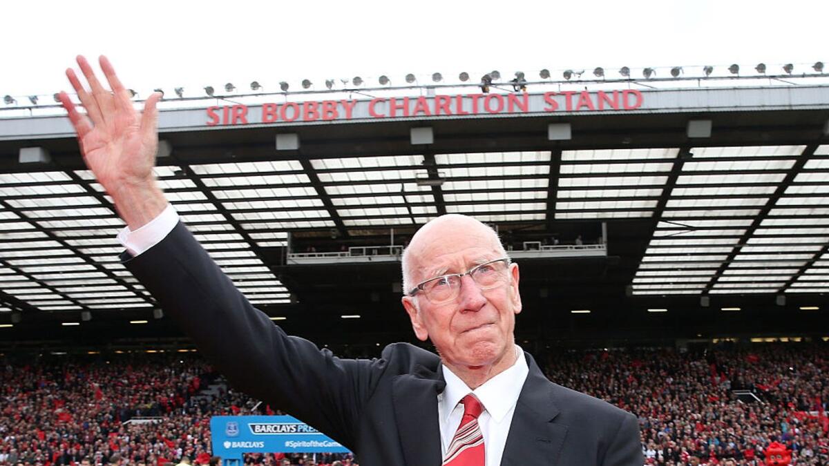 Bobby Charlton was knighted in 1994. — Twitter