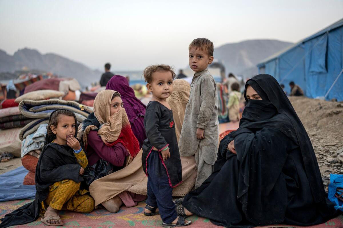 Afghan refugees settle in a camp near the Torkham Pakistan-Afghanistan border in Torkham, Afghanistan, Saturday, Nov. 4, 2023. — AP photos