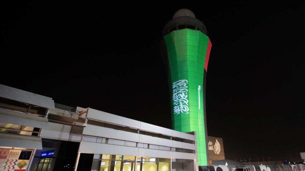 Abu Dhabi airport, Saudi National Day
