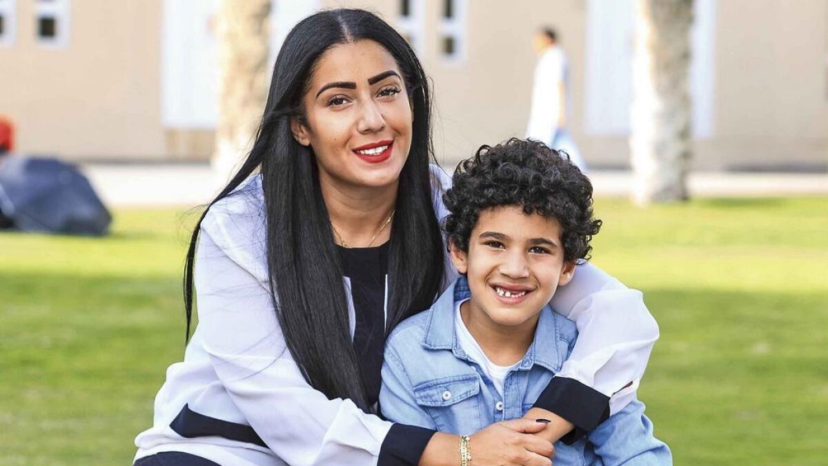 MUMMY AND ME: Abbie Kadom with her son, Yousif, aged seven