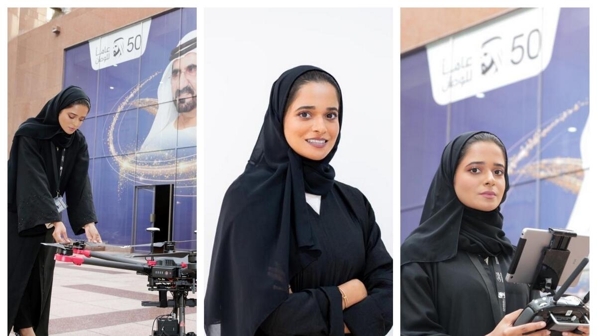 #SheIsEmirati, Dubai, first, female drone pilot, chasing, birds-eye views, 
