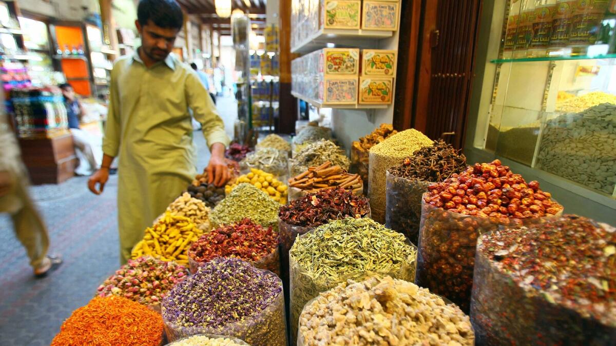 A man at the Spice market in Dubai.-  Photo by Neeraj Murali/ Khaleej Times