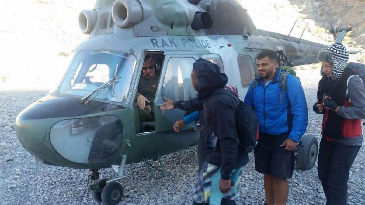 RAK police rescue four tourists lost in Ghalila Valley.- Supplied photo