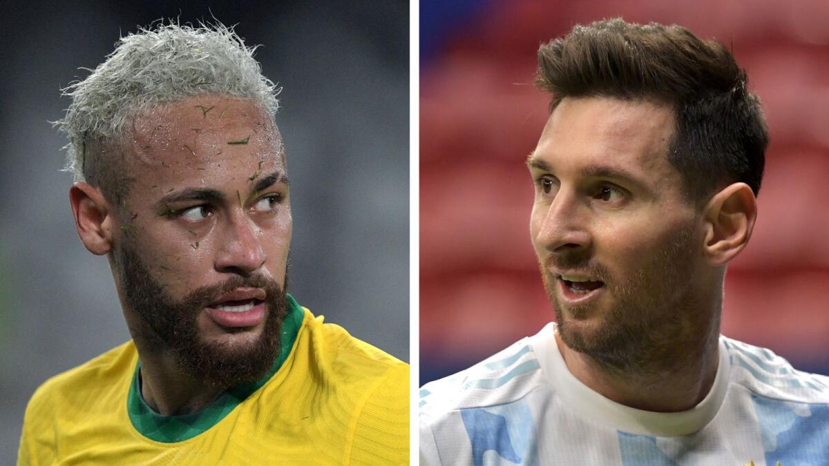 Clash of the titans: Brazil's Neymar and Argentina's Lionel Messi. (AFP)