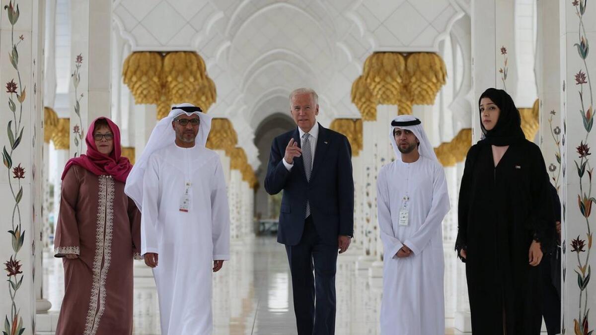 Biden visits Grand Mosque, iconic sites in Abu Dhabi 