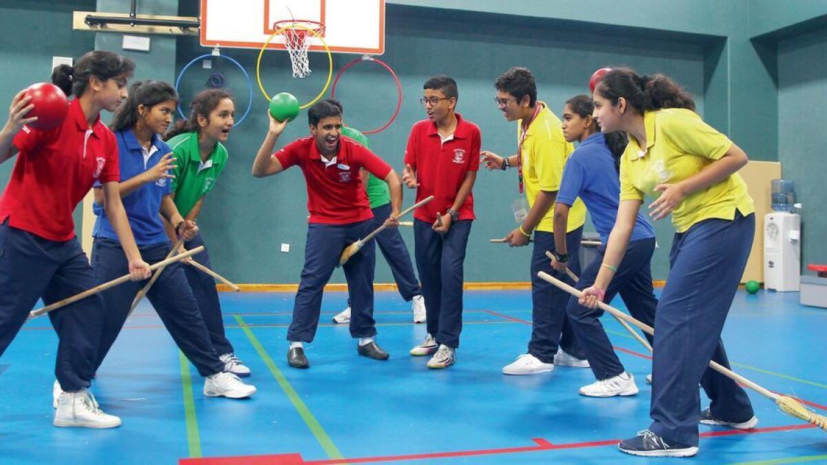 Brooms up! Students play Quidditch to mark International Peace Day