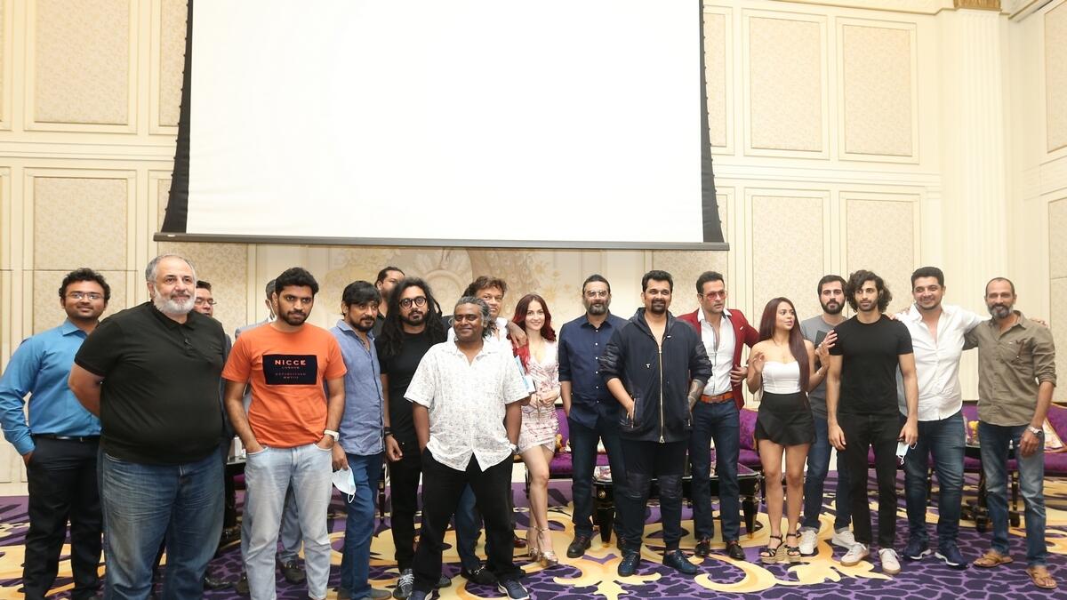 Cast and crew of 7th Sense at a press conference at Palazzo Versace Dubai, Jaddaf Waterfront 