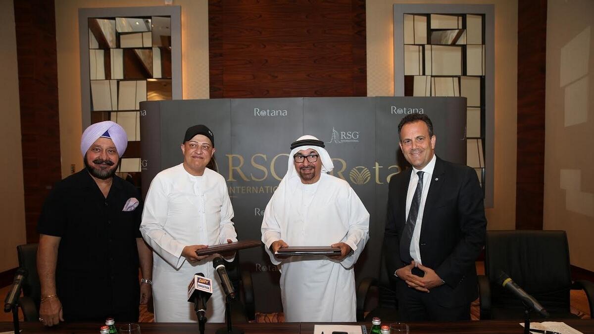The agreement for the new hotel was signed between Nasser Al Nowais, Chairman of Rotana, and Raj Sahni, Chairman of RSG International