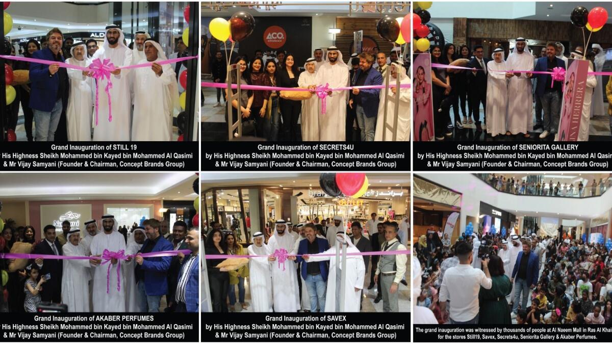 The grand inauguration was done by Sheikh Mohammed bin Kayed Al Qasimi and Vijay Samyani, founder and chairman, Concept Brands Group. — Supplied photos