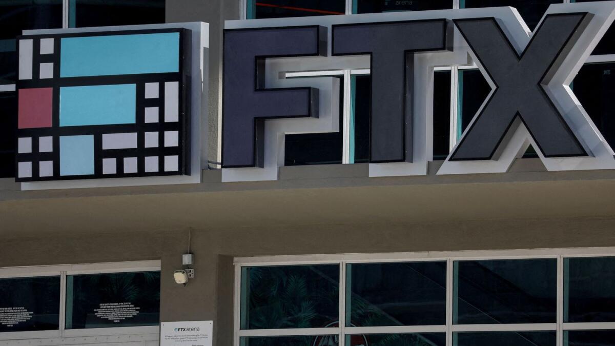 The logo of FTX is seen at the entrance of the FTX Arena in Miami, Florida. — Reuters
