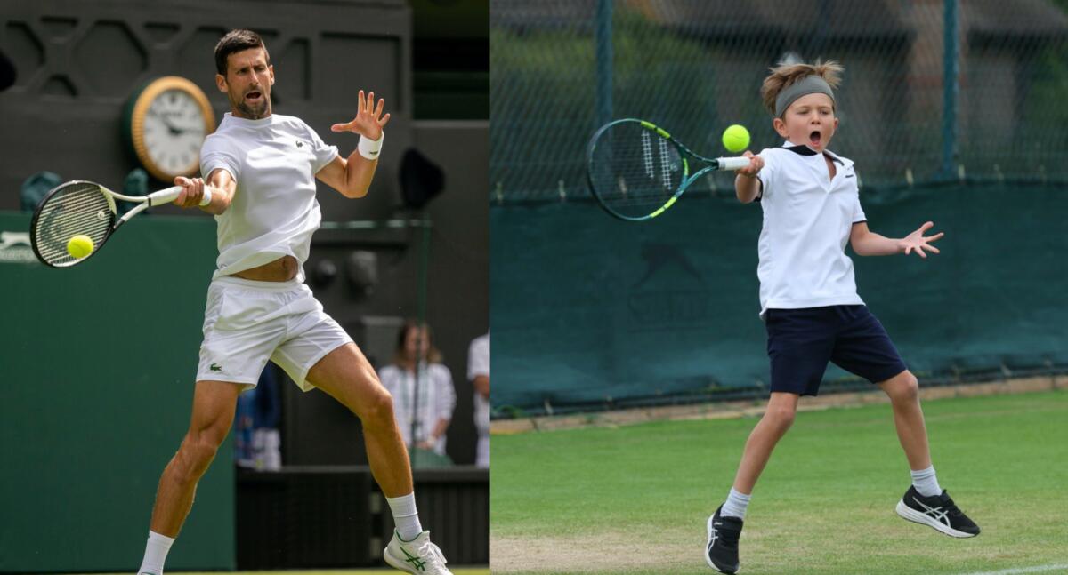 Footage of Novak Djokovic training with his son circulated on social media earlier this week. (Twitter)