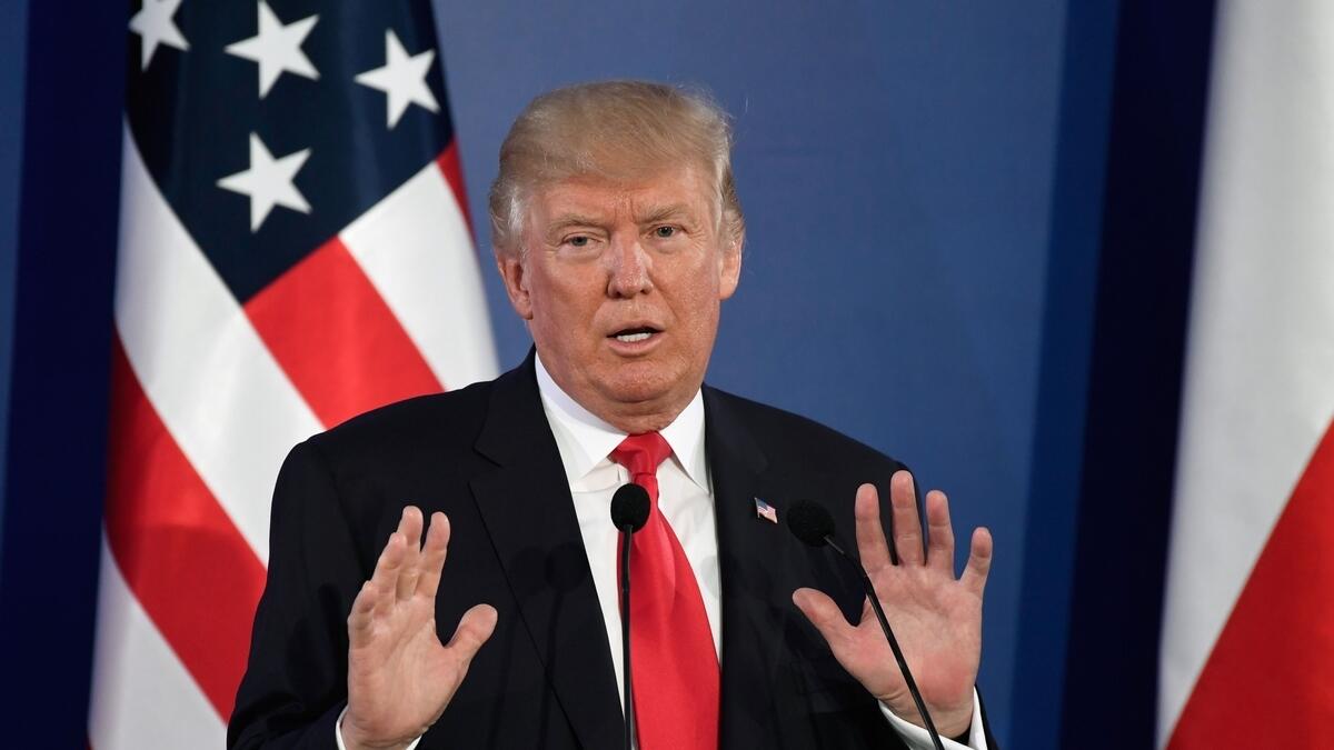 US President Donald Trump holds a joint press conference