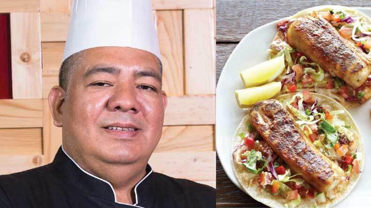 Juan Flores, Executive Chef, Loca (left) Taco fish (right)