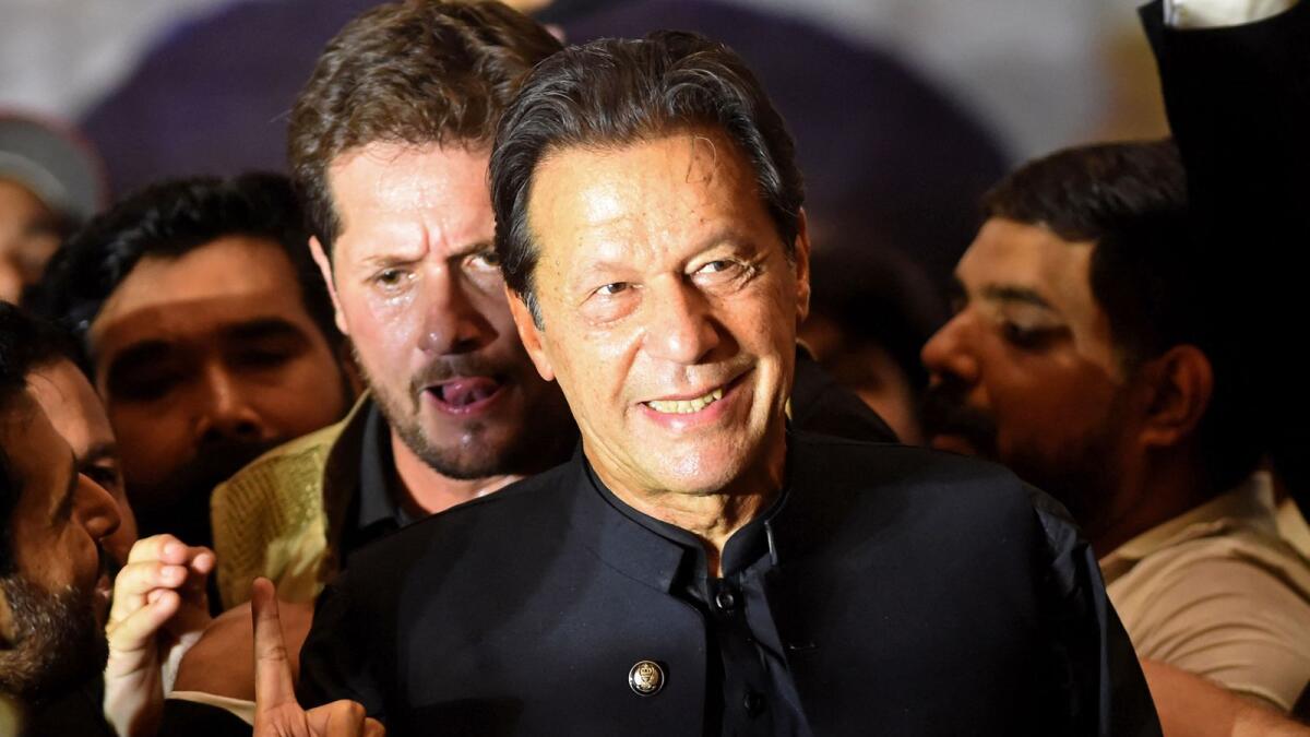 Former Pakistan's prime minister Imran Khan attends a lawyers' convention in Lahore on May 18, 2022. — afp file