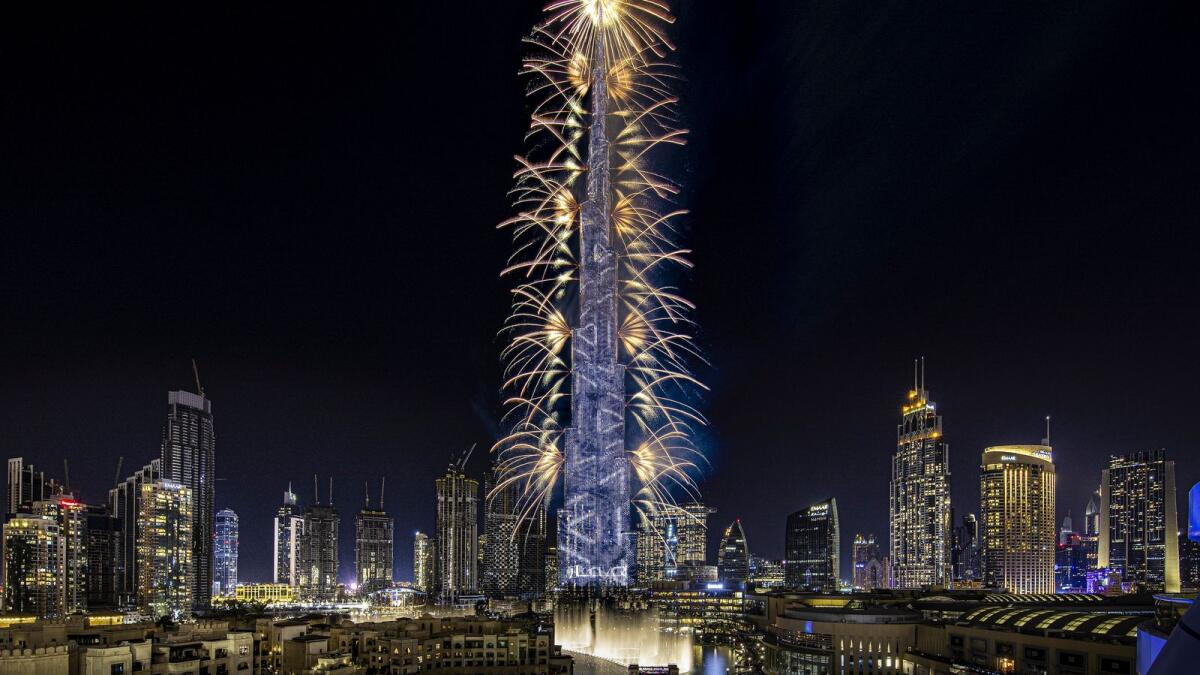The Burj Khalifa fireworks. Photo: File