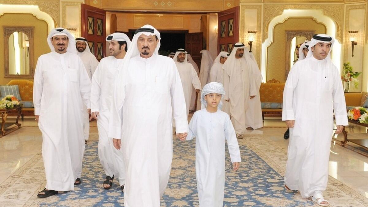 His Highness Shaikh Humaid bin Rashid Al Nuaimi, Member of Supreme Council and Ruler of Ajman, meets well-wishers during Ramadan. Wam