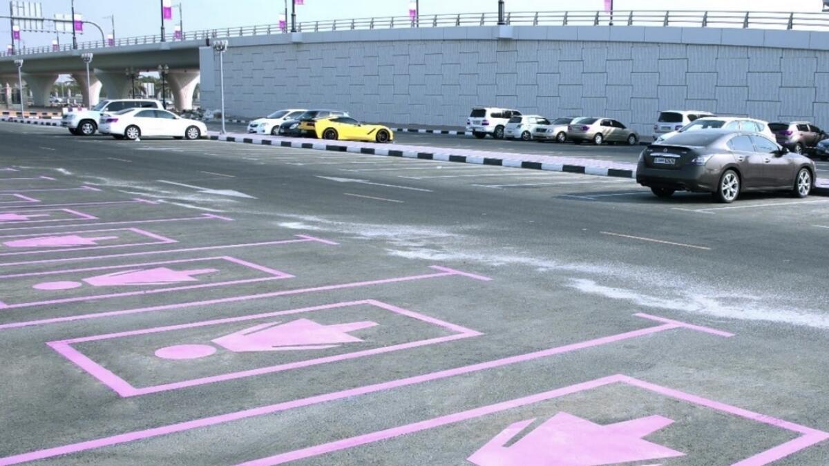 Sharjah Airport allocates pink parking spaces for women