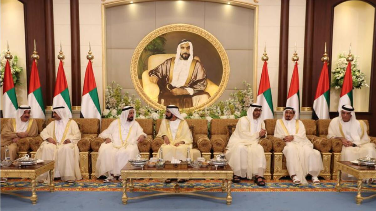 UAE rulers offer Eid Al  Fitr prayers, receive greetings