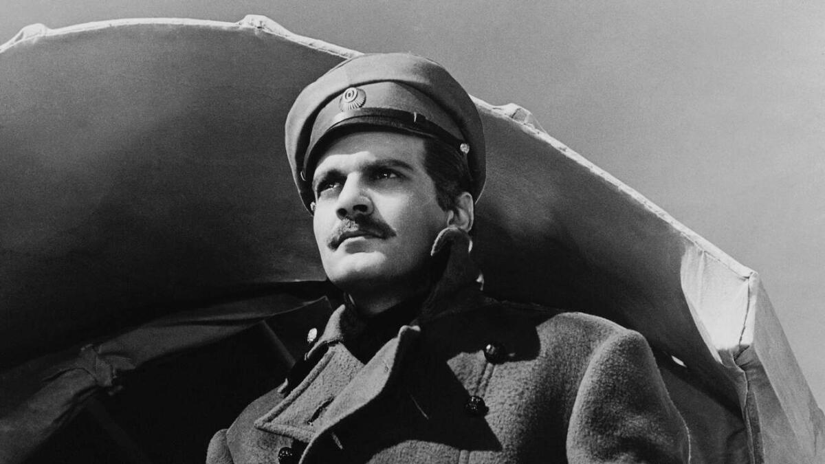 This November, 1965 file photo from Metro Goldwyn-Mayer shows actor Omar Sharif, in the movie based on Boris Pasternak' s Doctor Zhivago.