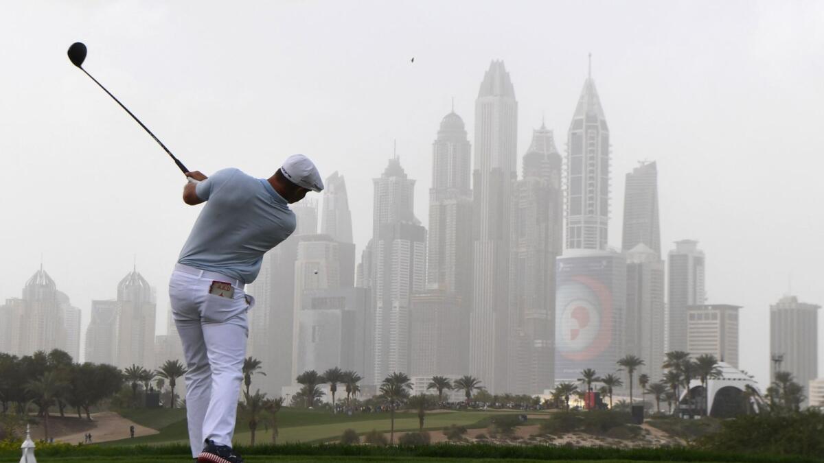Bryson DeChambeau of the US during the final round of the Dubai Desert Classic at the Emirates Golf Club in Dubai on January 26, 2020. (AFP file)