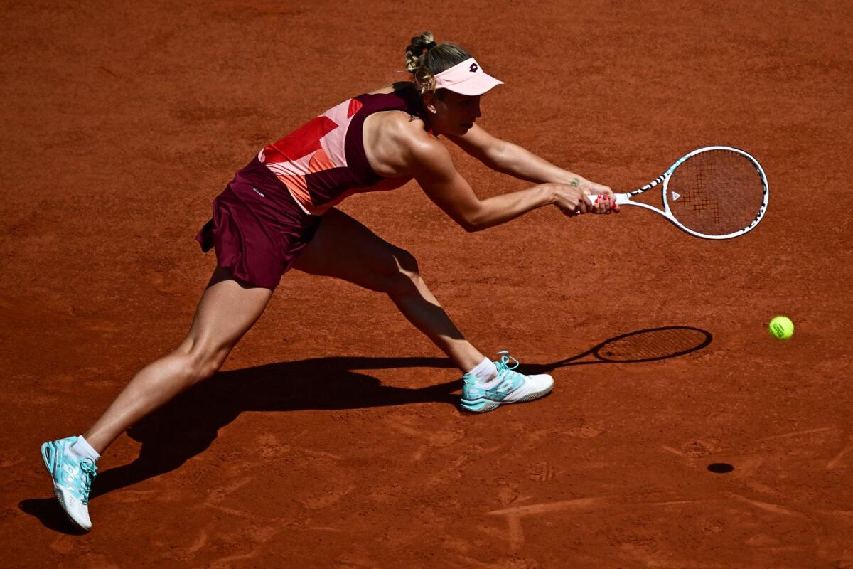 Belgium's Elise Mertens played near flawless tennis to defeat Jessica Pegula during their women's singles on day six of the French Open. - AFP