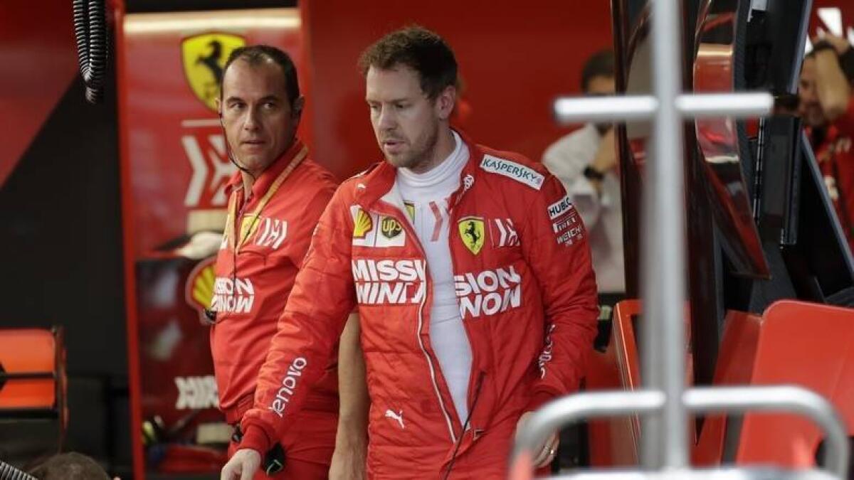 Ferrari's Sebastian Vettel Vettel has been linked with possible moves to Mercedes, Renault and the new Aston Martin-Racing Point project. - AP file