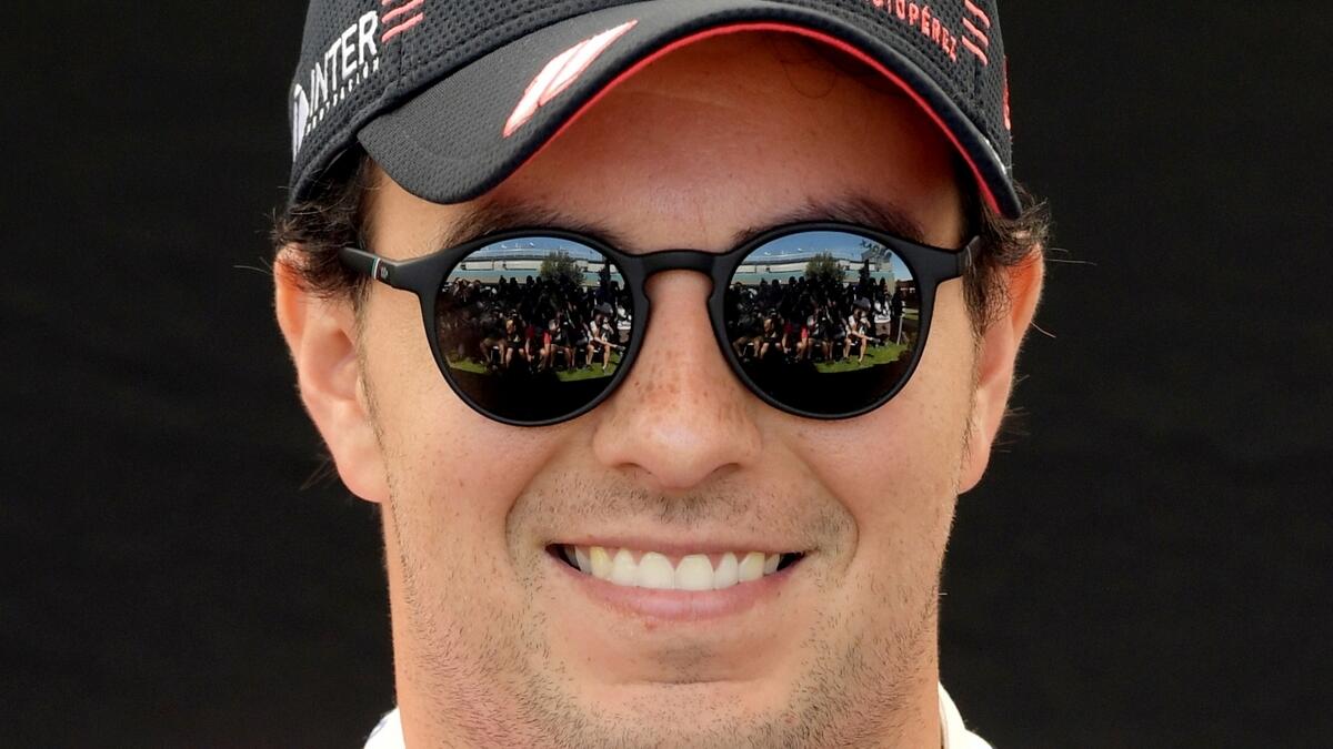 Racing Point's Sergio Perez poses for a drivers portrait. (Reuters)