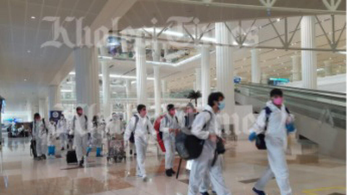 Rajasthan Royals players arrive in the UAE