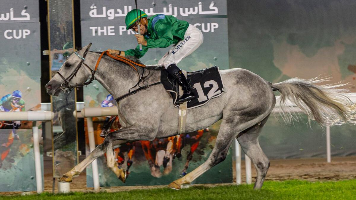 Richard Mullen crossed the finish to win the Dh 4.5 million HH The President Cuo. - Supplied photo